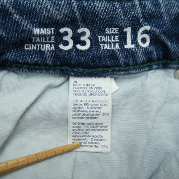 Tommy Jeans Women's 16 Blue High-Rise Denim Pants 27" Inseam Distressed - Picture 9 of 16